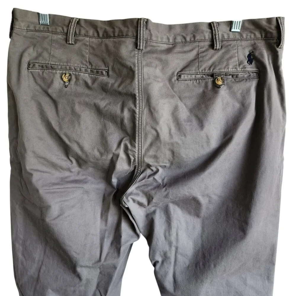 Polo Ralph Lauren Chino Pants 38x30 Straight Fit Stretch Twill Cotton Gray Men's